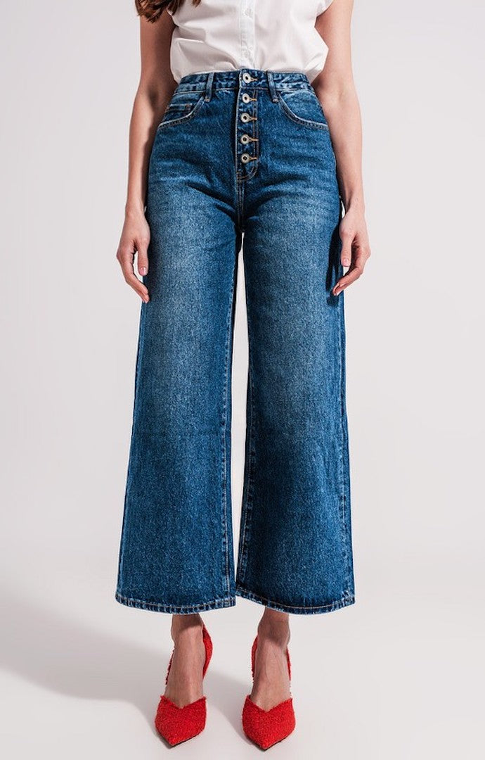 Oda Medium Wash Wide Leg Jeans
