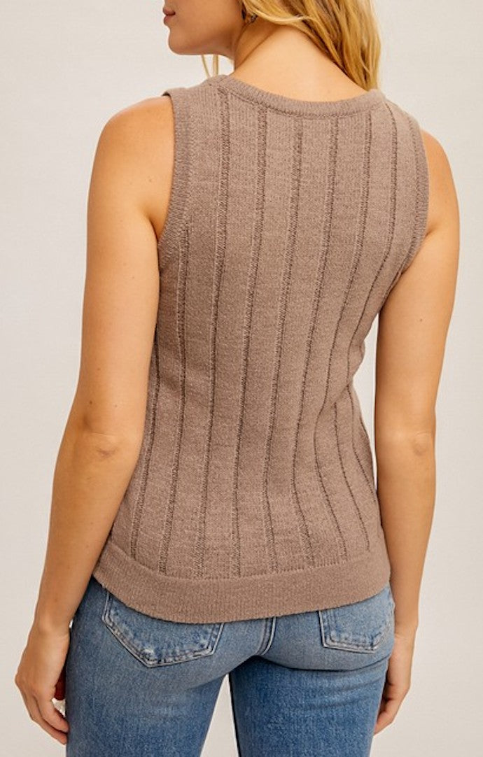 Lennox Khaki Ribbed Sweater Tank