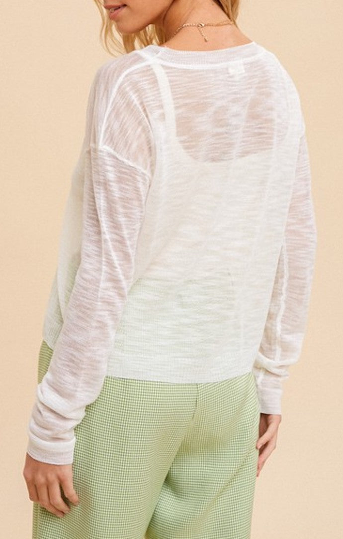 Hem and thread Ivory Boxy Sweater