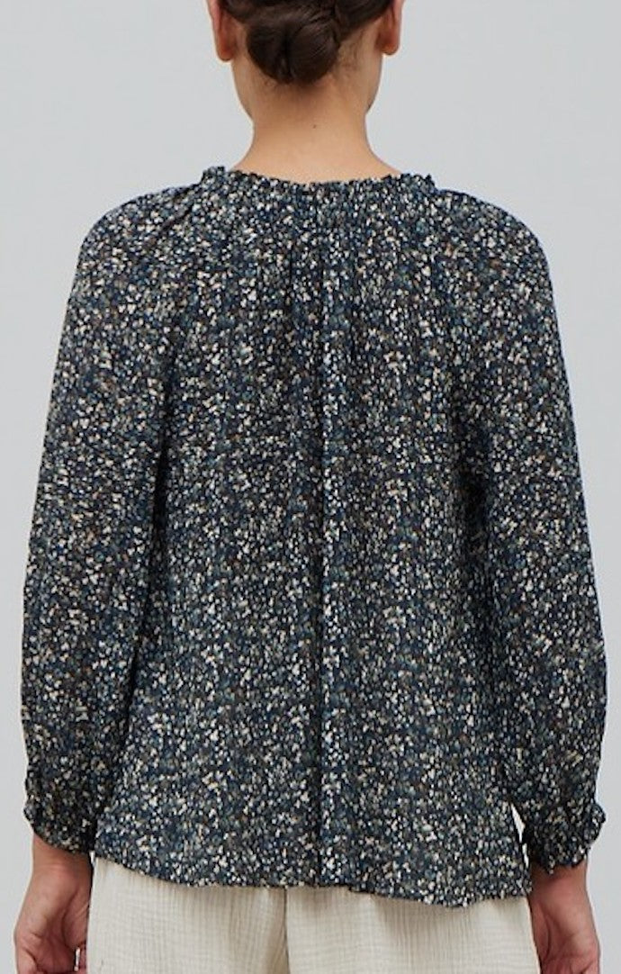 grade & gather Midnight Floral Print Blouse