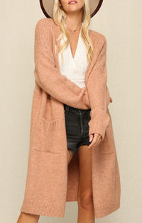 Marina Natural Knit Midi Cardigan
