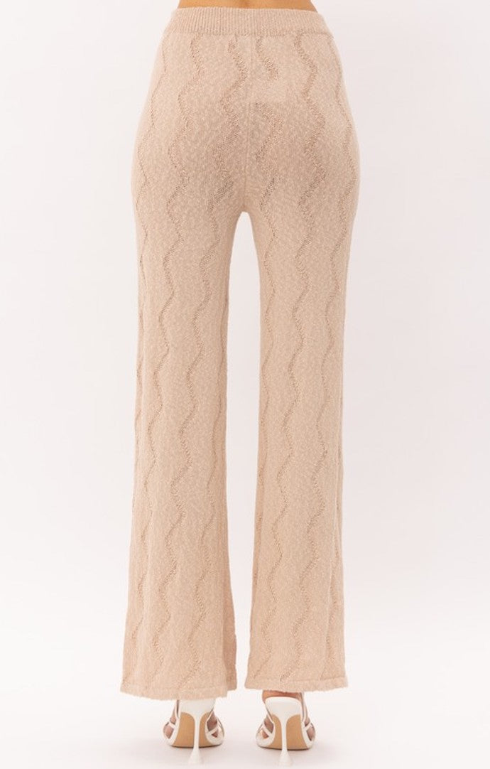 Phoebe Natural Wide Leg Knit Pants