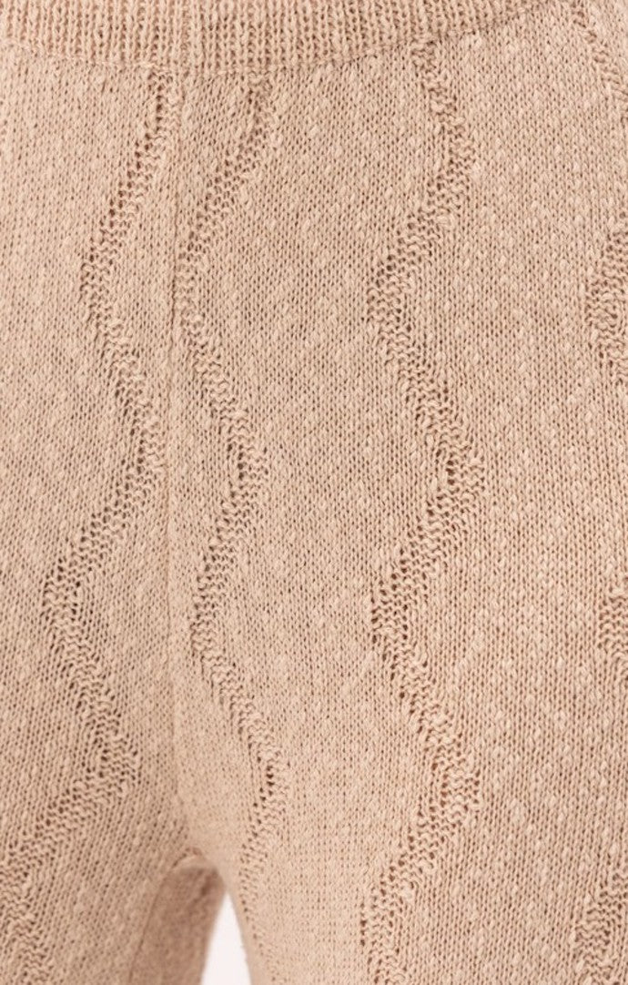Phoebe Natural Wide Leg Knit Pants