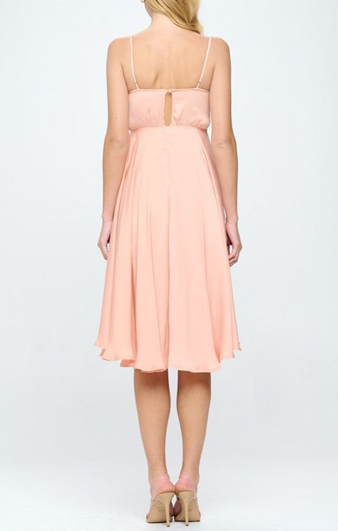 Chiffon tie back midi skater 2025 dress