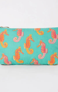 Turquoise Seahorse Everyday Pouch