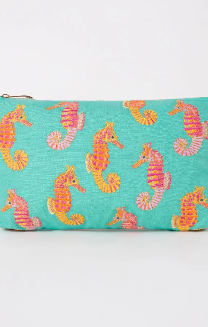 Turquoise Seahorse Everyday Pouch