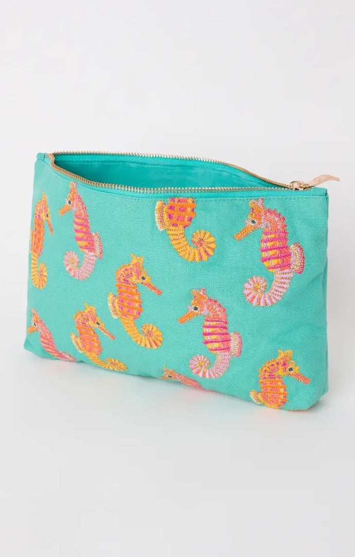 Turquoise Seahorse Everyday Pouch