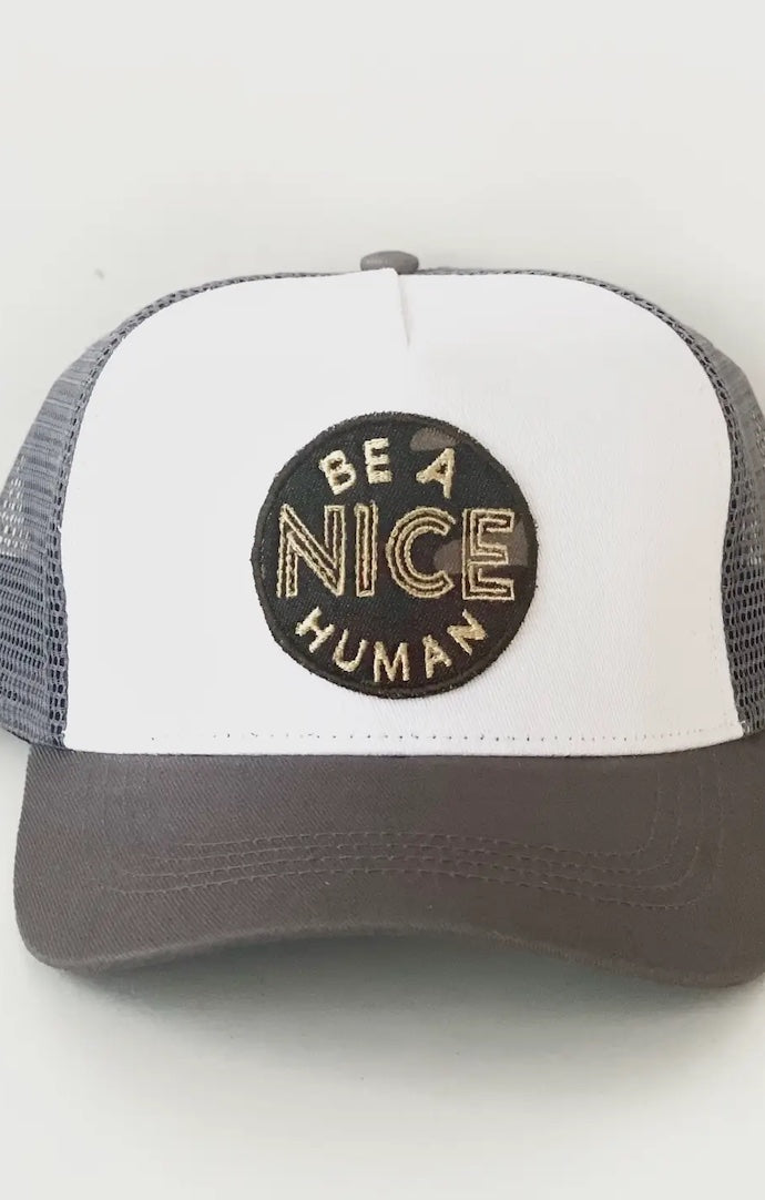 Happy Trucker “Be A Nice Human” Trucker Hat