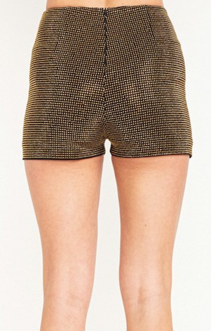 Cloud Ten Gold Crystal Black Shorts