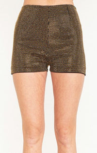 Cloud Ten Gold Crystal Black Shorts