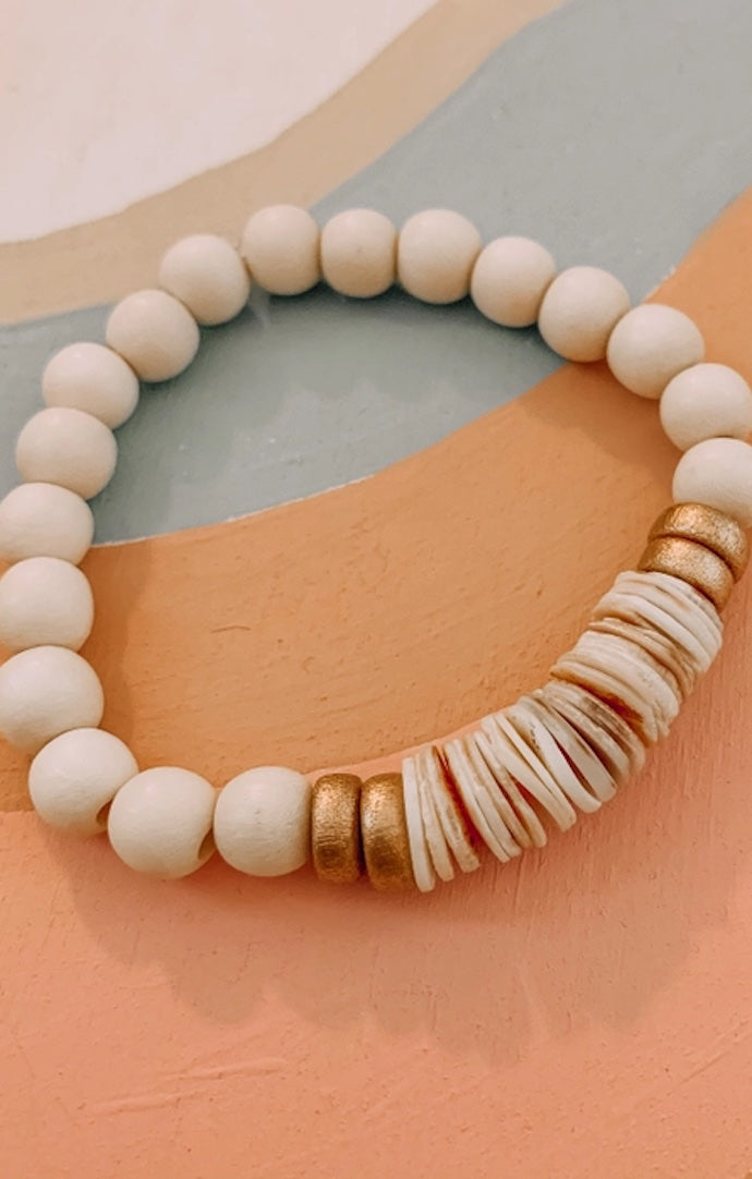 Seashell Recycled Stretch Bracelet
