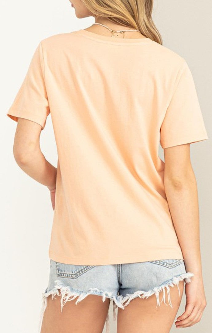 HYFVE Peach V-Neck Tee