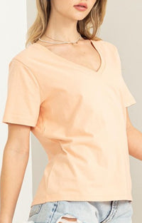 HYFVE Peach V-Neck Tee