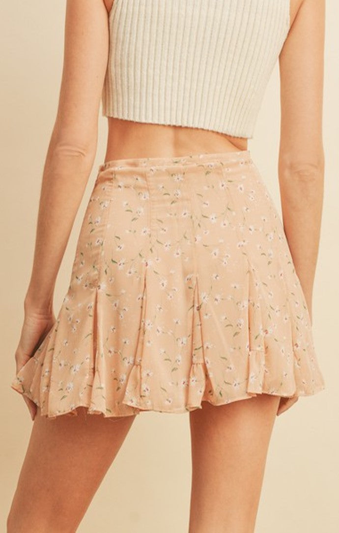 Dress Forum Blush Floral Short Skirt