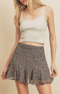 Dress Forum Navy Multi Flared Skirt