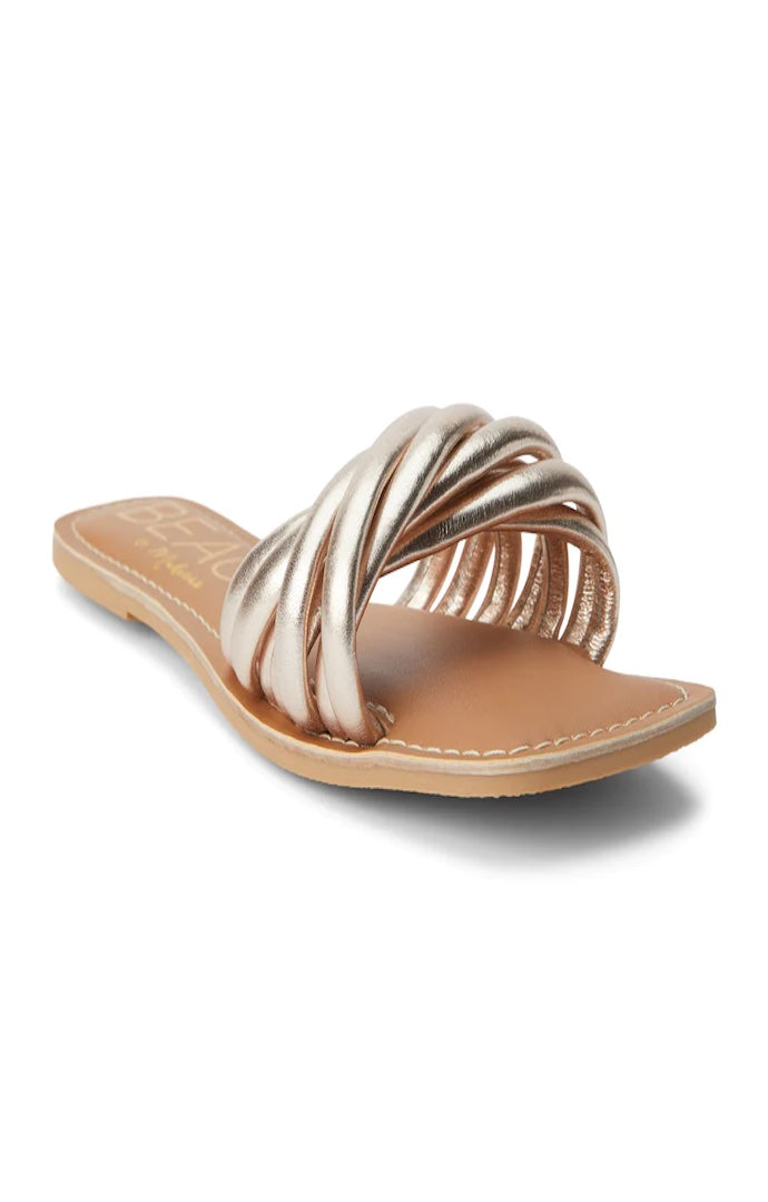 Gale Gold Multi Strap Flat Sandals
