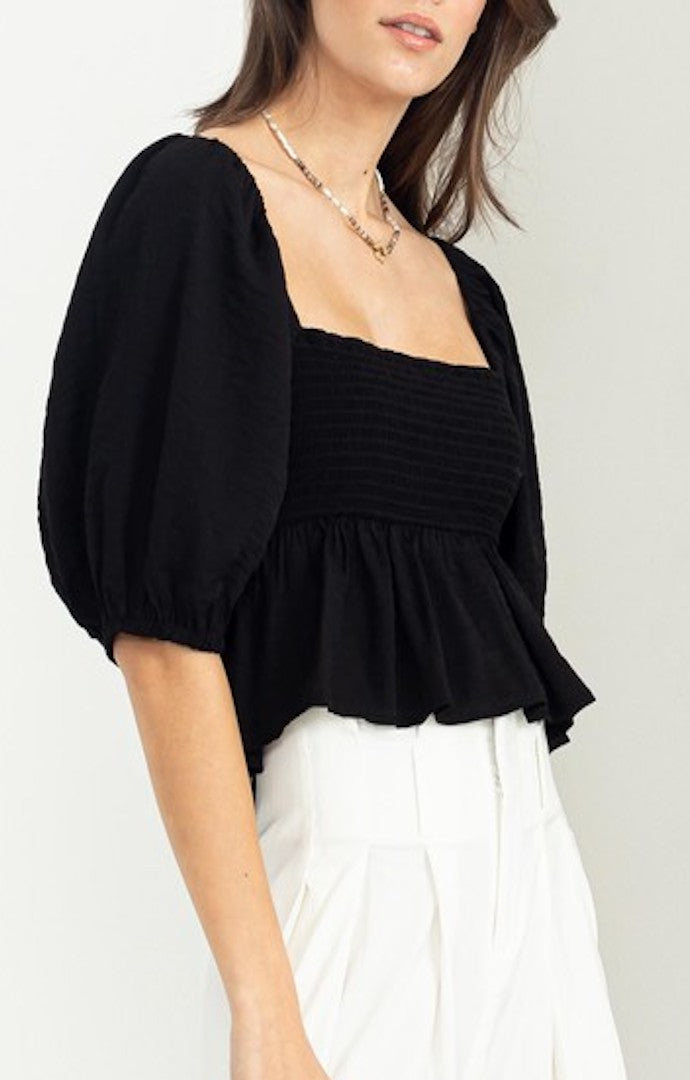 HYFVE Black Peplum Top