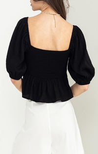 HYFVE Black Peplum Top