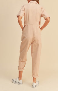 Miou Muse Light Pink Washed Jumpsuit