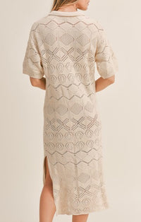 Mable Cream Sweater Midi Dress 