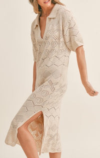 Mable Cream Sweater Midi Dress 