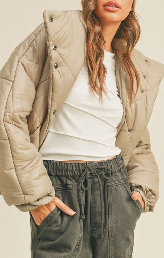 Miou Muse Natural Oversized Quilted Jacket