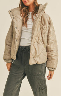 Miou Muse Natural Oversized Quilted Jacket