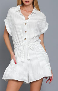 Lovestitch White Navy Romper