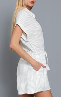 Lovestitch White Navy Romper