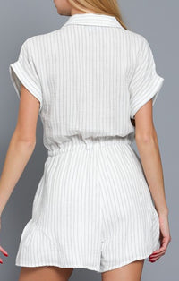 Lovestitch White Navy Romper