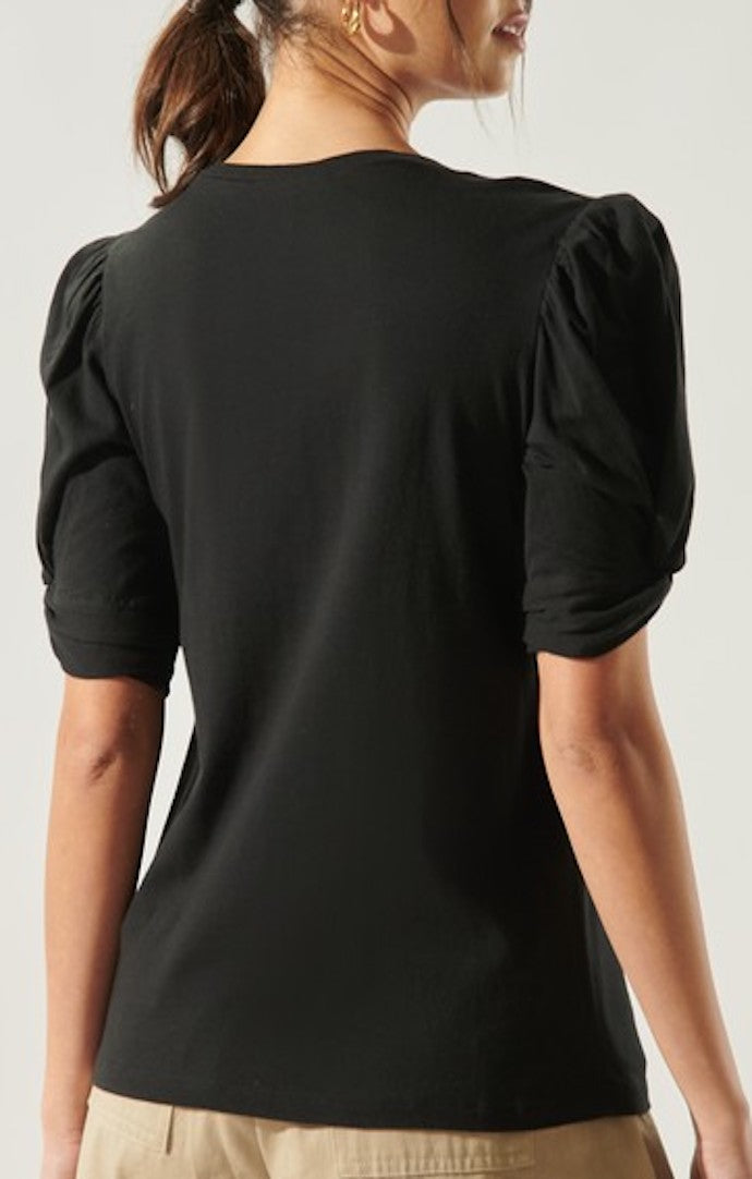 Sugar Lips Black Puff Sleeve Shirt