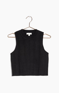 All Row Black High Neck Tank 