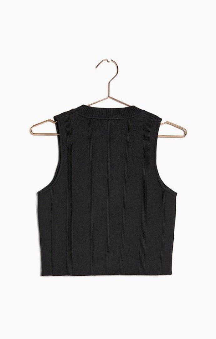 All Row Black High Neck Tank 