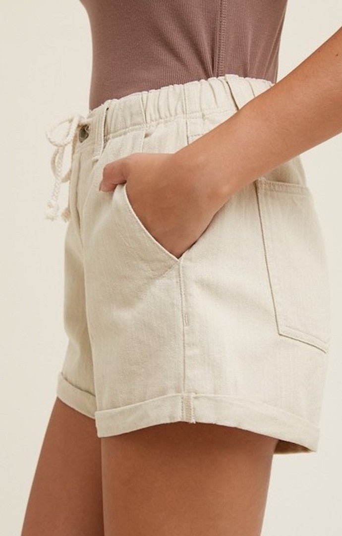 Milana Ecru Denim Shorts