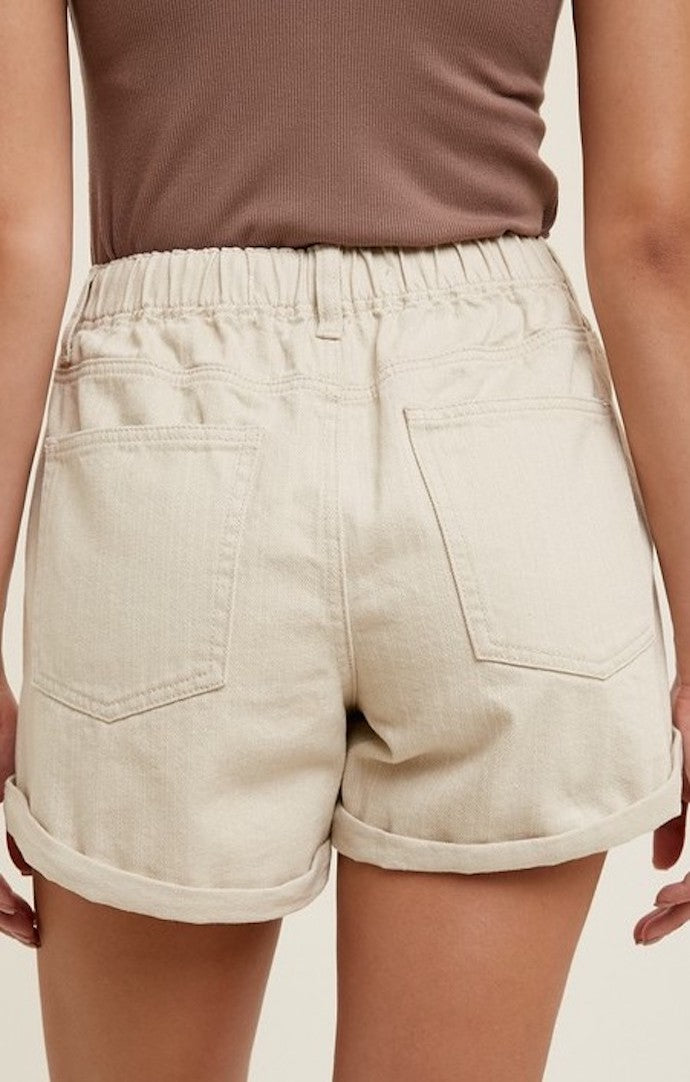 Milana Ecru Denim Shorts