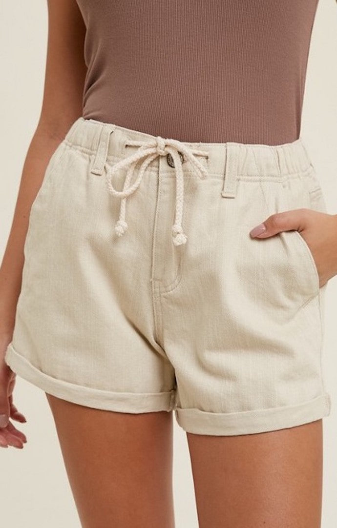 Milana Ecru Denim Shorts