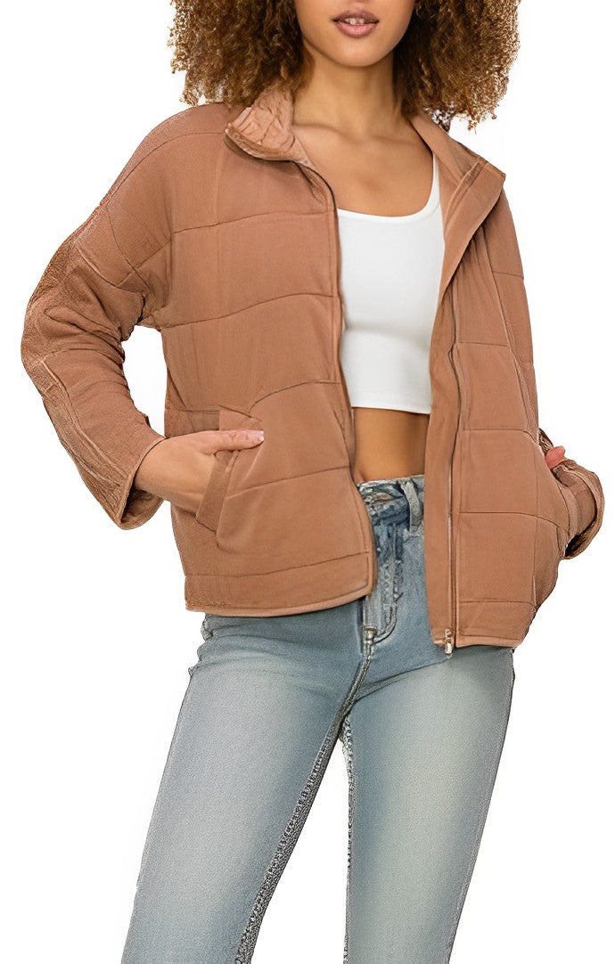 Angel Kiss Tobacco Quilted Jacket