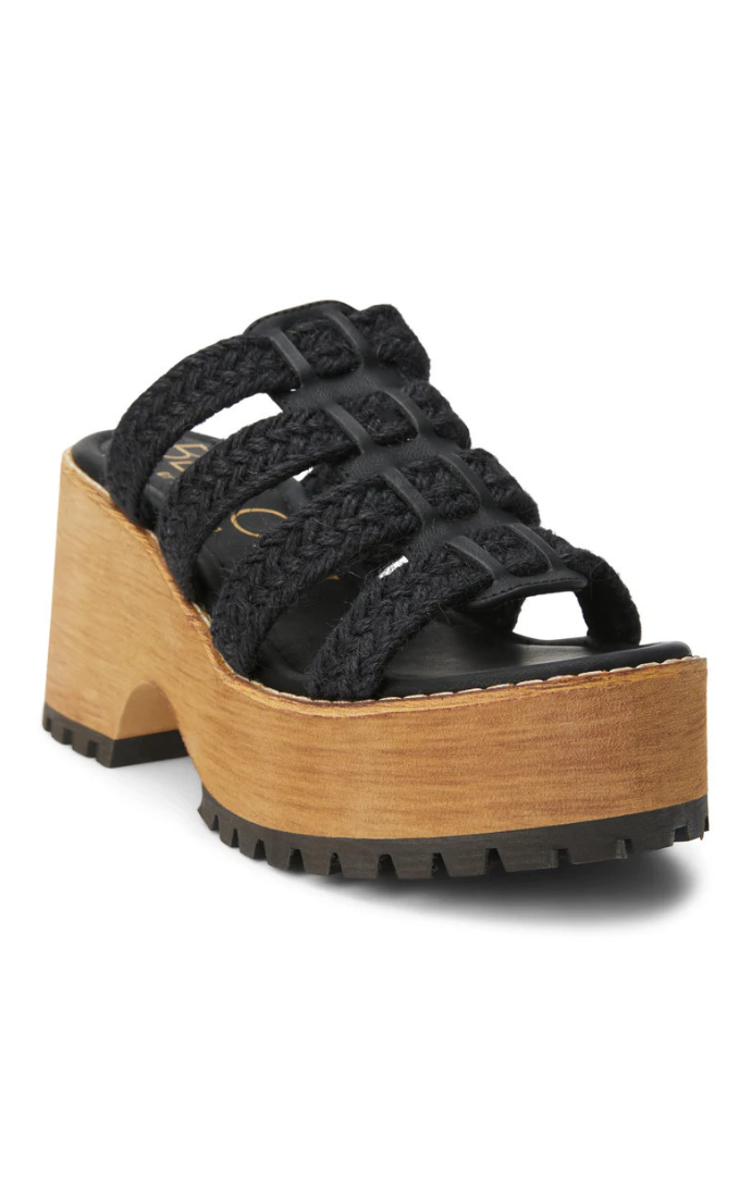 matisse beach Daze Black Rope Wedge Sandal