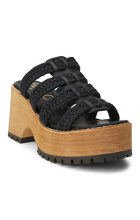matisse beach Daze Black Rope Wedge Sandal