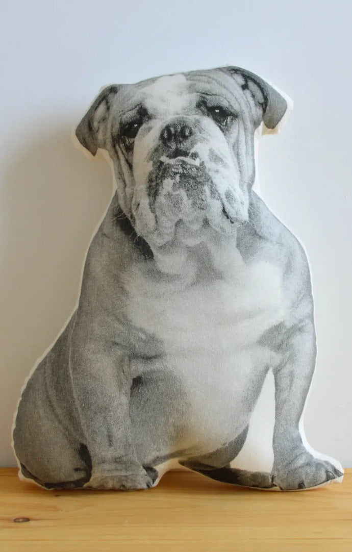 Bulldog Silk Screened Animal Pillow