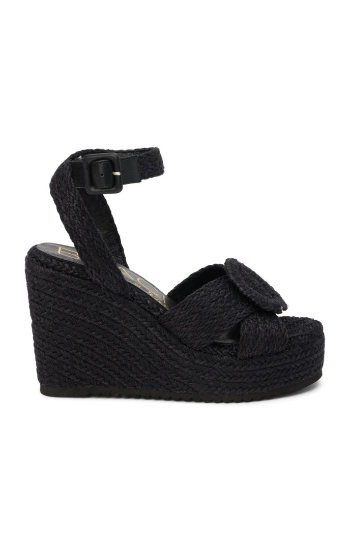 Matisse beach Kai Black Woven Wedge Sandal