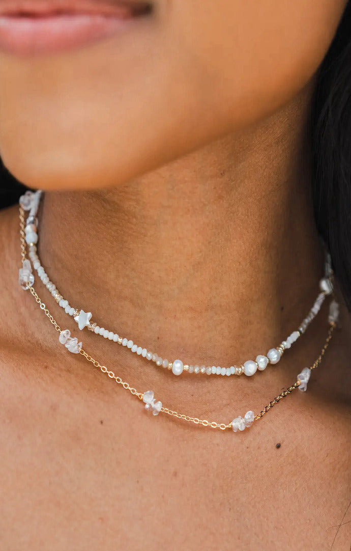 Lotus and Luna Mixed Crystal Necklace